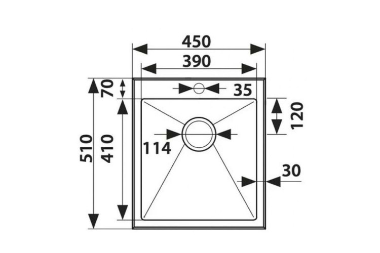 Кухонная мойка Kaiser KSM-4551 сталь
