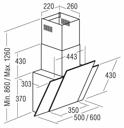 Кухонная вытяжка Cata Podium 500 XGBK