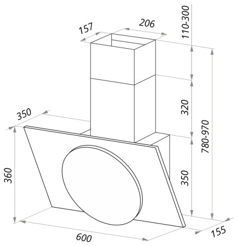 Кухонная вытяжка MAUNFELD TOWER L TOUCH 60