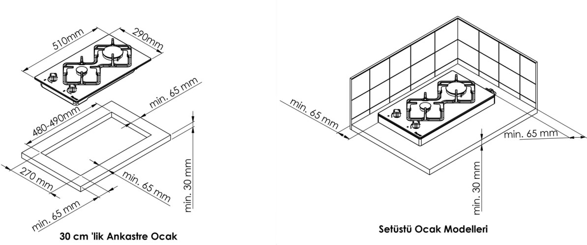 Газовая варочная панель Kuppersberg FG 32 GR