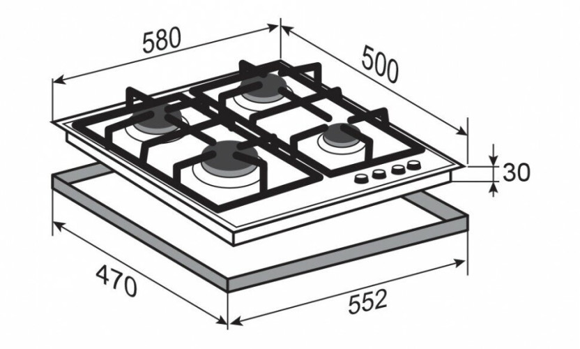Газовая варочная панель Zigmund Shtain G 12 6 B