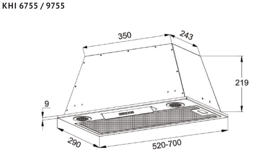 Встраиваемая вытяжка Korting KHI 6755 N
