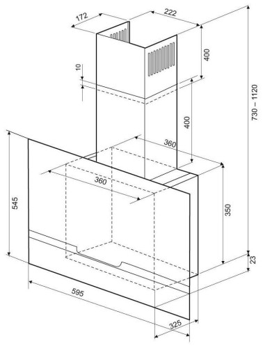 Кухонная вытяжка KRONA DOMENIKA 600 BLACK S