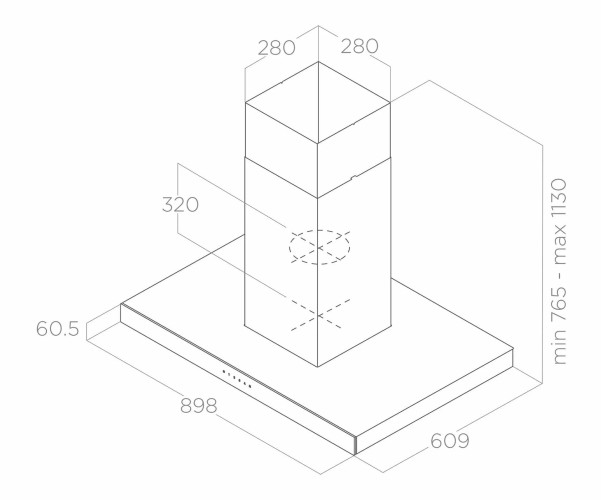 Кухонная вытяжка Elica Joy Island BLIX/A/90