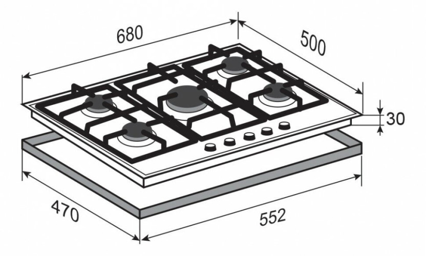 Газовая варочная панель Zigmund Shtain G 12 7 B
