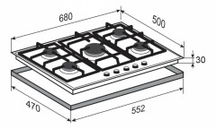 Газовая варочная панель Zigmund Shtain G 12 7 B