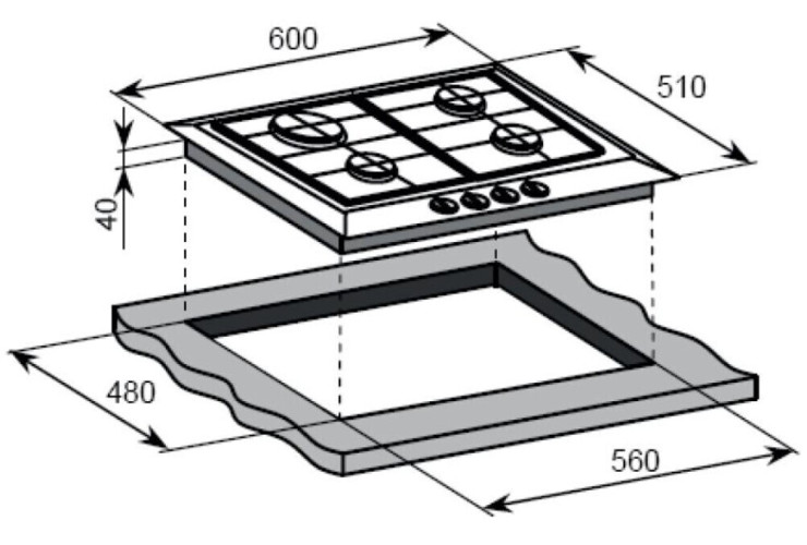 Газовая варочная панель Weissgauff HGG 640 BGB