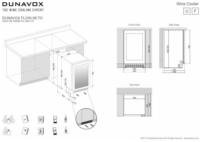 Винный шкаф Dunavox DAUF 38 100DB