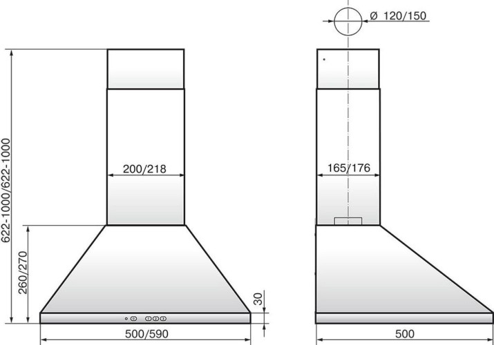 Кухонная вытяжка Elikor Вента 50Н 430 К3Г нержавеющая сталь