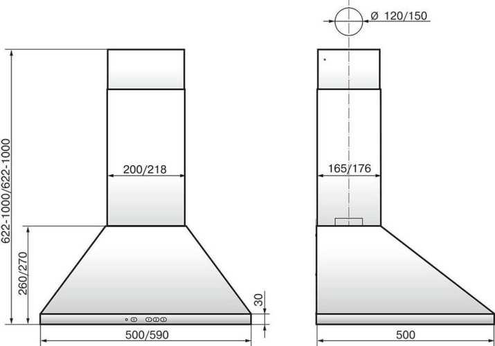 Кухонная вытяжка Elikor Вента 50Н 430 К3Г нержавеющая сталь