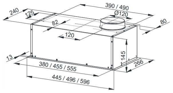 Встраиваемая вытяжка Weissgauff Alpha 45 PB BL