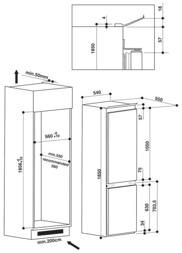 Встраиваемый холодильник Hotpoint-Ariston BCB 7525 E C AA