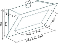 Кухонная вытяжка Falmec Quasar 120 vetro 800 STEC
