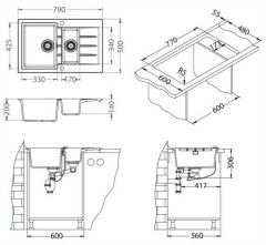 Кухонная мойка Alveus Cadit 70 Carbon-G91 черный 1131361
