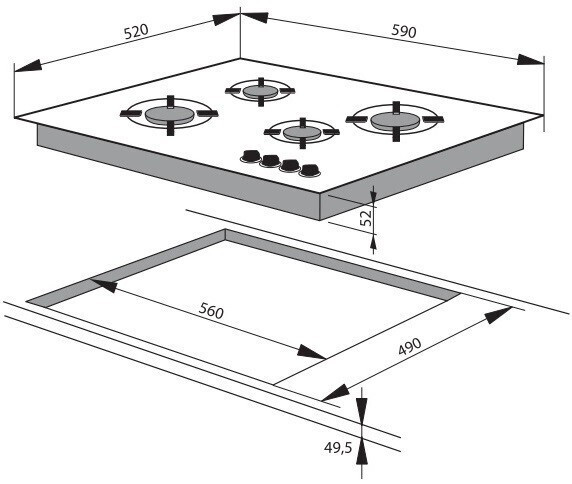 Газовая варочная панель Hansa BHGA 610791