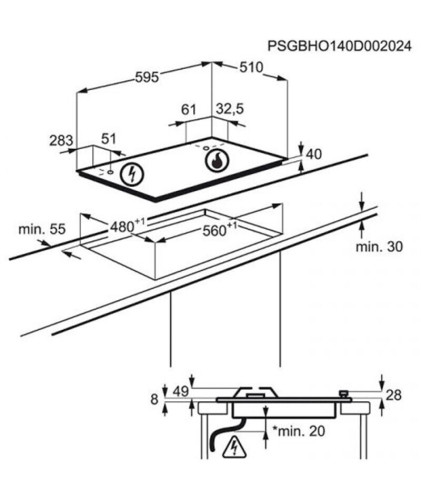 Газовая варочная панель Electrolux GPE 262 FX