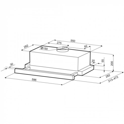 Встраиваемая вытяжка Krona KAMILLA TK 600 WHITE 1 мотор