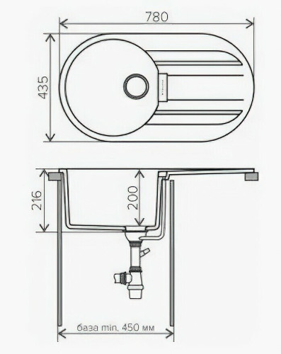 Кухонная мойка Tolero TL-780-701 серый