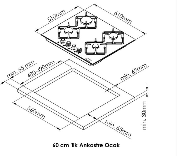 Газовая варочная панель Kuppersberg FG 62 GR