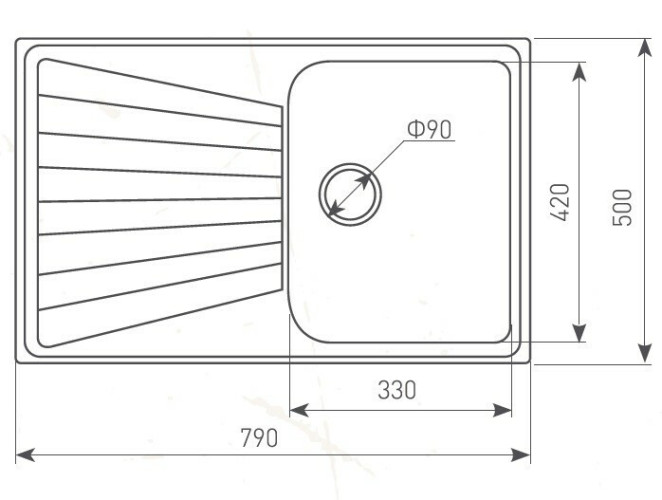 Кухонная мойка Zigmund & Shtain Klassisch 790 каменная соль