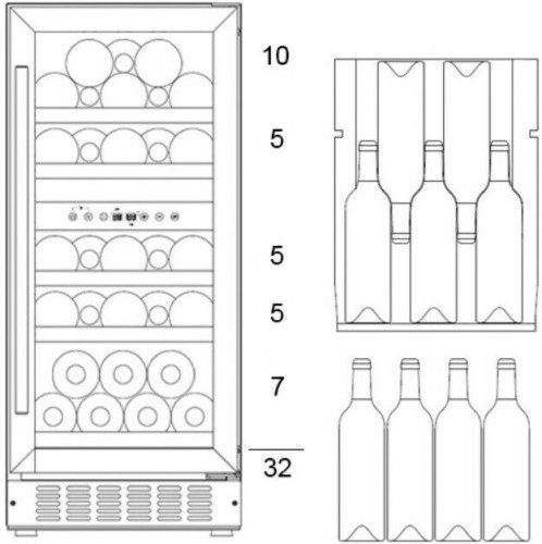Винный шкаф Dunavox DAUF 32 83SS