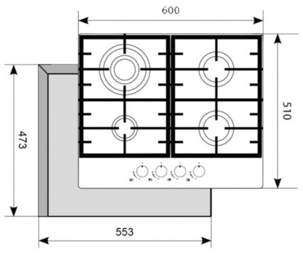 Газовая варочная панель Akpo PGA 604 SGC-T WH