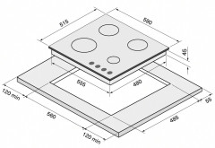 Газовая варочная панель KRONA HAGEL 60 IX W