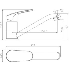 Смеситель для кухни Rossinka RS45-22