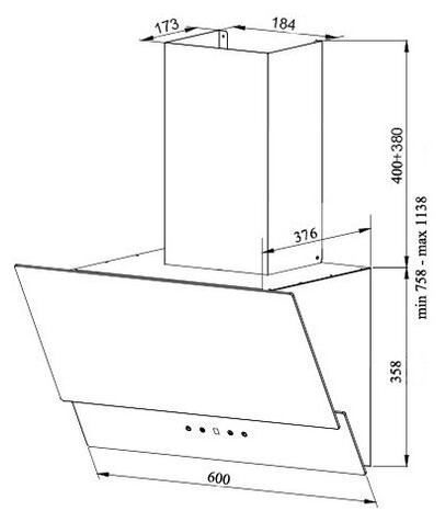 Кухонная вытяжка GRAND Gloucester 60 BK черный