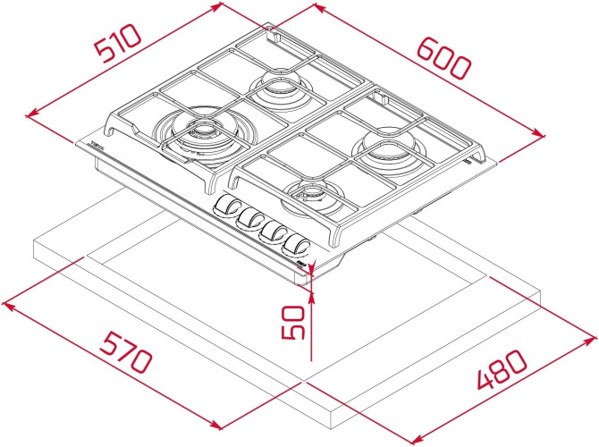 Газовая варочная панель Teka GZC 64320 XBN NIGHT RIVER