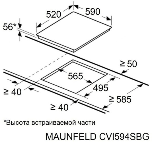 Индукционная варочная панель Maunfeld CVI 594 S WH