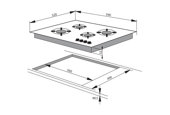 Газовая варочная панель Hansa BHGA 61079