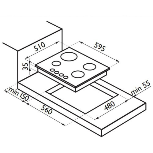 Газовая варочная панель Ardesia HBF 64 C