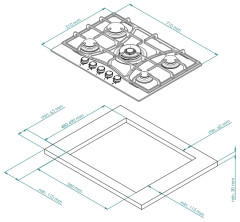 Газовая варочная панель Kuppersberg FG 703 C Bronze
