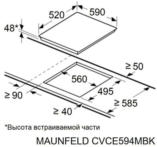 Электрическая варочная панель Maunfeld CVCE 594MBK