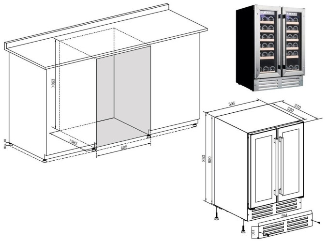 Винный шкаф Temptech WP2DQ60DCS