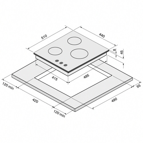 Газовая варочная панель Krona Hagel 45 WH W