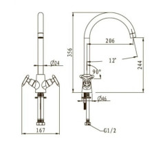 Смеситель для кухни Kaiser Trio 57033