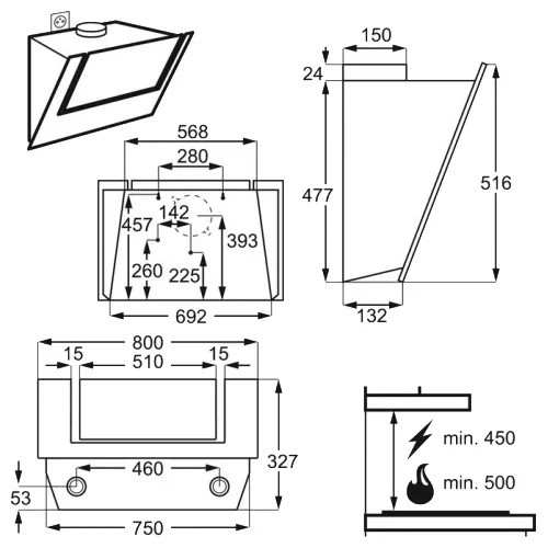 Кухонная вытяжка AEG DVB 4850 B