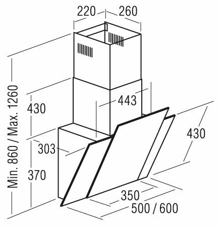 Кухонная вытяжка Cata Podium 600 XGBK