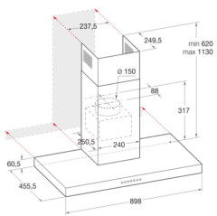 Кухонная вытяжка Hotpoint-Ariston HIBS 9.8F LT X