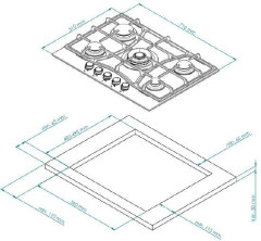 Газовая варочная панель Kuppersberg FS 710 C Bronze