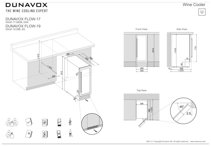 Винный шкаф Dunavox DAUF 17 58DSS