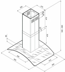 Кухонная вытяжка KRONA SHARLOTTA isola 600 inox glass 5P