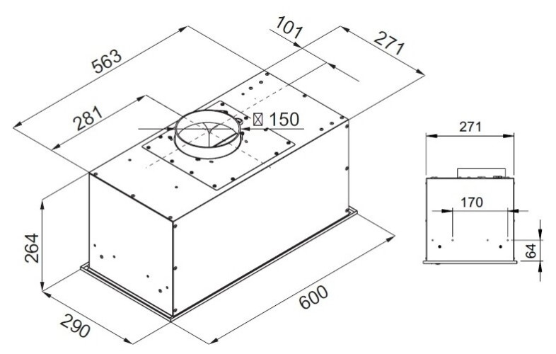 Встраиваемая вытяжка Kuppersberg IBOX 60 W