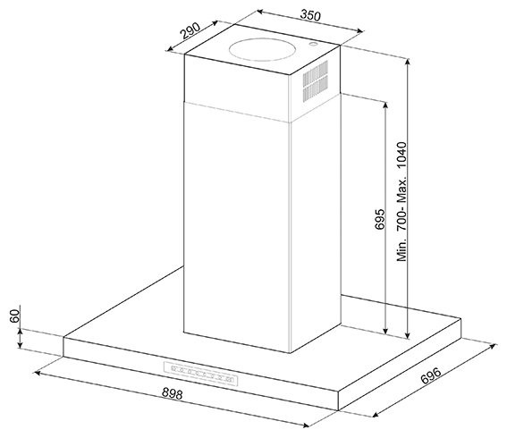 Кухонная вытяжка Smeg KICTIS90BL