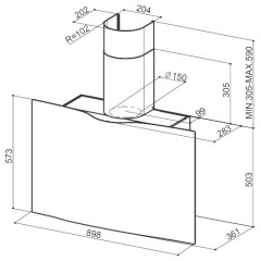 Кухонная вытяжка Faber Veil WH Matt A90