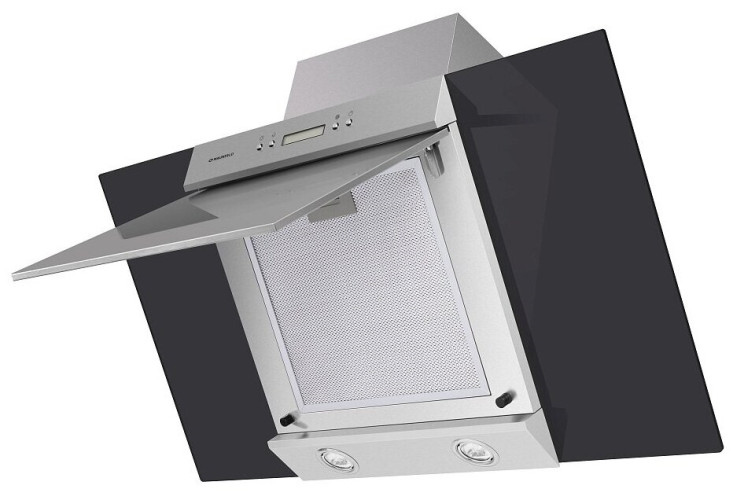 Кухонная вытяжка MAUNFELD Gloria 90 нержавеющая сталь/прозрачное стекло