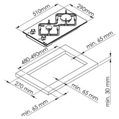 Газовая варочная панель Kuppersberg FS 32 B