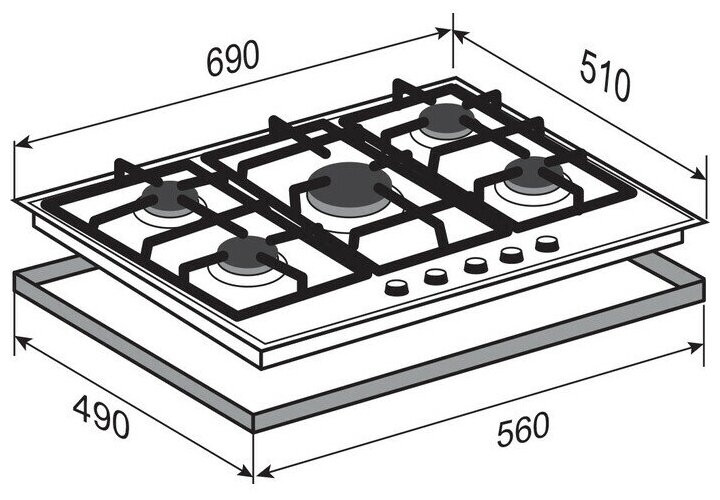 Газовая варочная панель Zigmund Shtain G 15 7 X